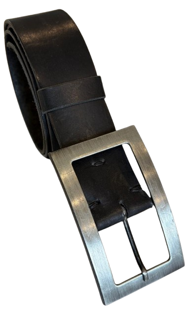Cinto de Cuero con Hebilla Rectangular